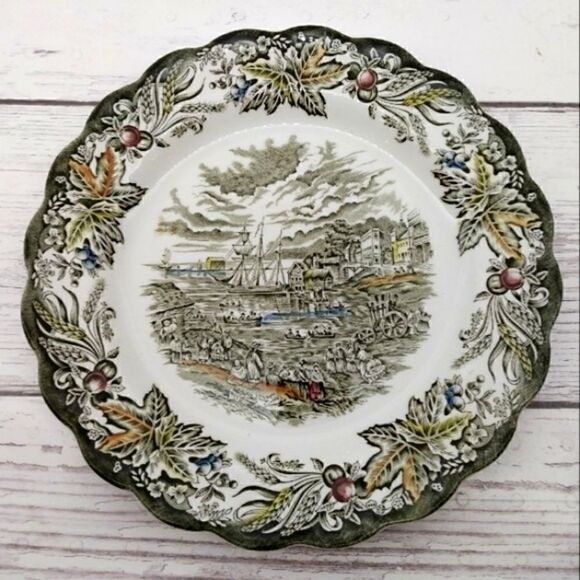 Ridgeway Staffordshire England Other - Ridgeway Staffordshire England Bartlett Scene's Toronto Fish Market 1842 Plate